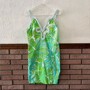 Lilly Pulitzer Green Palm Print Sleeveless Dress – Size 8